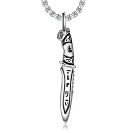 Lattd Dagger Necklace 925 Sterling Silver Knife Pendant Sword Necklace Jewelry for Men Women