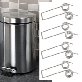 VGOL 10PCS Double Leg Spring 4 Coil Nickel-Plated Stainless Steel Torsion Springs 1mm x 8mm Trash Can Accessories for Garbage Bins