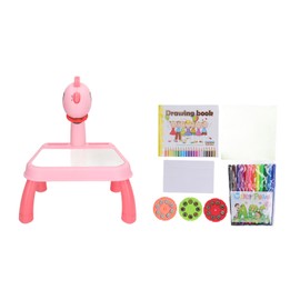 Drawing Projector Table Cute Dinosaur Design Bright Colors Detachable Smart Sketcher Projector for Kids Education Pink Dinosaur