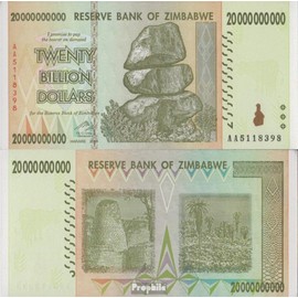 Prophila Collection Banknote Zimbabwe Pick No: 86 UNC 2008 20 Billion Dollars (Banknotes for Collectors - No Payment Method)