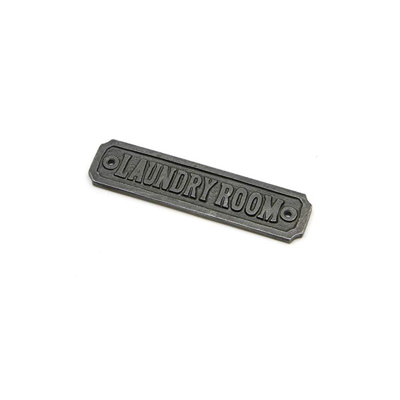 Oakcrafts Cast Iron Laundry Room Door Sign - 145mm x