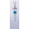 Teal 6-Inch Round Glass Gazing Ball Wind Spinner Twister Tail