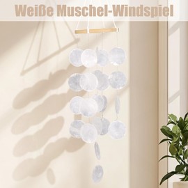 Shell Wind Chime, Boho Decorative Wind Chime, Dream Catcher, Hanging, Natural Shell Wind Chime, Outdoor Decoration, Wind Chime for Windows, Trees, Patio, Garden, Gift for Women (White, 73 cm)