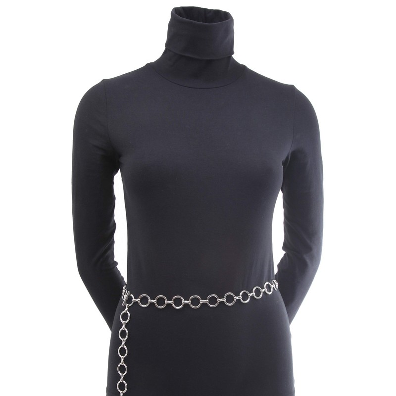 collezione alessandro Keola Simple Chain Belt with Small Round Rings,