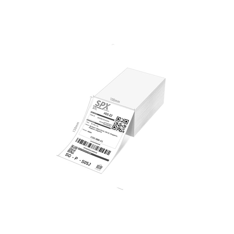 RAKUSHIN 100x150mm Label Stickers A6 Labels Thermal Paper Mailing Stickers