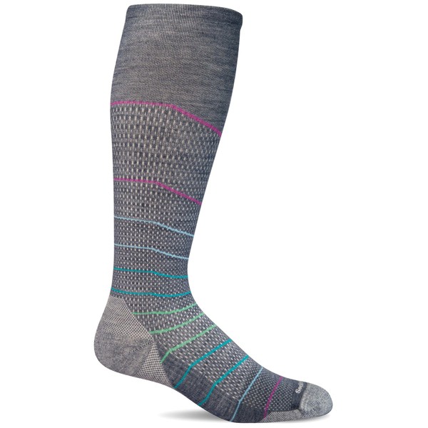Sockwell Women's Interval Knee High Moderate Graduated Compression Sock, Denim