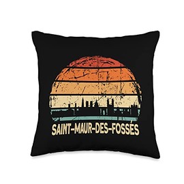 Saint-Maur-des-Fossés France Town Saint-Maur-des-Fossés Skyline Throw Pillow, 16x16, Multicolor
