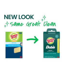 Scotch-Brite Dobie Pad, Sponge for All Purpose Cleaning of Kitchen, Bathroom, and Household, Non Scratch Cleaning Pads Safe for Non-Stick Cookware, 1 Dobie Pad