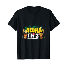 3rd Birthday Hawaii Theme Aloha 3 Year Old Third Birthday T-Shirt