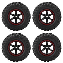 1 x 10 RC Truck Wheels 12 mm Hex Traxxas Slash 4X4 Tyres Plastic Rubber 4 Pieces 6 Holes Wheel Tyres Rubber Tyres with Hubs for 1 10 Scale RC Crawler Off Road Truck Car