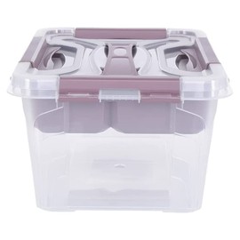 keeeper Hubert+Hilda Storage Box with Lid and Insert, 29 x 19 x 12.4 cm, 4.2 L, Transparent/Taupe