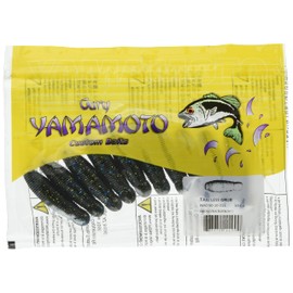 Smith LTD Worm Gary Yamamoto Imo Grub 2.0 inches (50 mm), Approx. 0.2 oz (5.7 g) (Pack of 10) #214 Blue Gill (Smoke/Blue & Black & Gold Flakes)