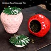 Tlence 2 Pack Ceramic Strawberry Jars, Strawberry Shaped Canisters With