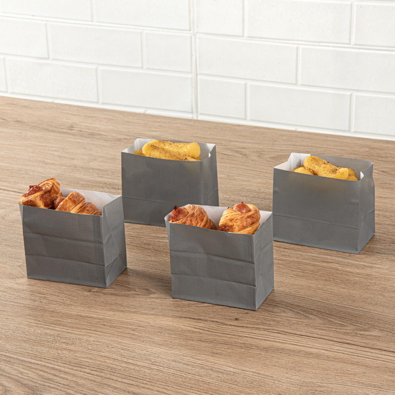 Bag Tek Gray Paper Small Snack Bag - 3 3/4"
