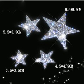 Crystal Car Stickers Decorate Sparkling Cars Bling Bling Auto Car Emblem Decal Decoration Interior Accessories (Star)
