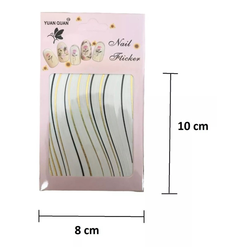 Stickers Uñas Paquete 12 Plantillas Diseños Varios Grecas