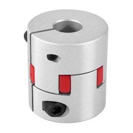 Shaft Coupling 14 mm to 15 mm L40 x D42 Shaft Plum Coupler Flexible Elastic Aluminium for Servo Motor, Stepper Motor, Encoder, Machine Platform