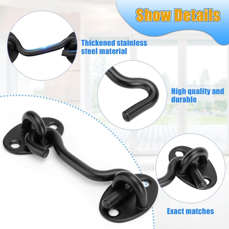 2 Pack Hook and Eye Latch - 3 Inch Cabin