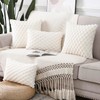 MADIZZ Faux Wool Cream White Throw Pillow Covers 22x22 Inch