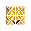 TRIXES 4PC 3D Geometric Mirrored Pattern - Colour Gold -