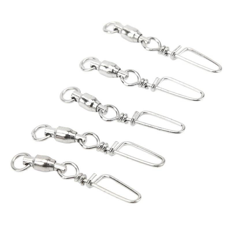 50Pcs High Strength Fishing Snap Swivels Stainless Steel B Type