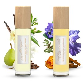 ARLYN Arlyn Warm Sandalwood & Vanilla Bean Roll On Fragrance Oil for Men & Women (0.34 fl.oz/10ml) Long lasting Perfume Inspired by Santal 33 & YS'L Black Opium Travel Size, Vegan, Luxury Scent, Made In USA