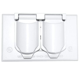 Sigma Engineered Solutions 14245WH 1-Gang Horizontal Duplex Weatherproof Cover, White