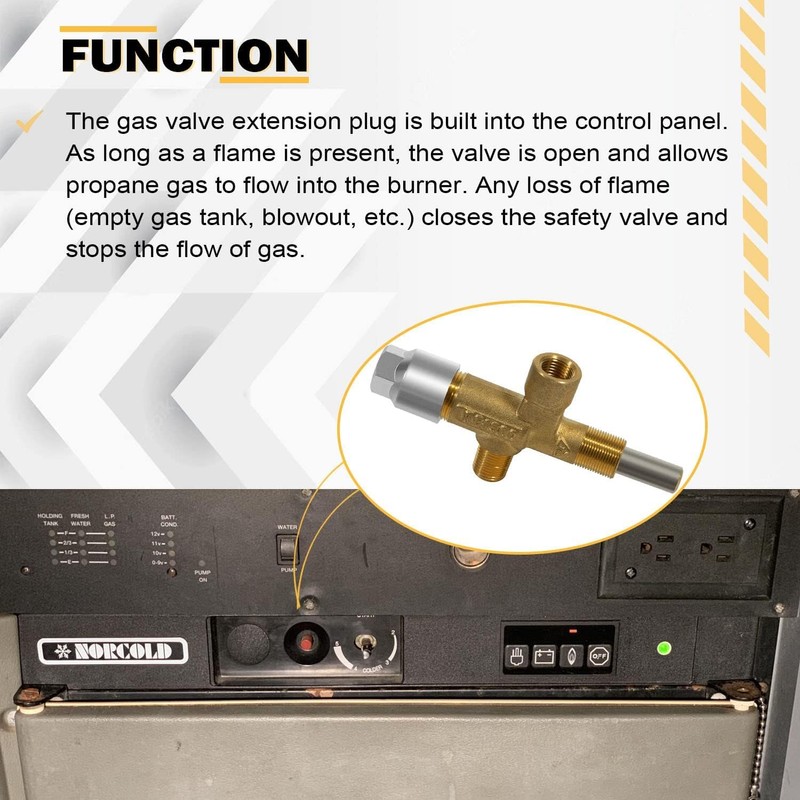 Gas Valve Extension Plug 622746001 for Norcold refrigerator 3163, N260,