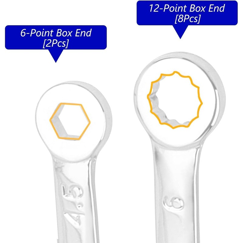 10 Pcs Mini Wrench Set Metric, 4mm-11mm Open End and