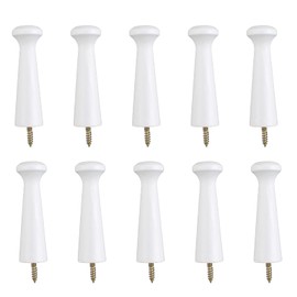 MOROBOR 10PCS White Wooden Shaker Pegs, 3.15 Inch Shaker Peg with Screws, Unfinished Wood Shaker Racks for Hanging Clothes Hats Towel Paint DIY