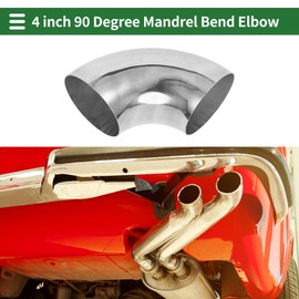 Motoforti 4" Inch OD 90 Degree Mandrel Bend Elbow Car Modified Exhaust Pipe Tubing 1.5mm/16GA Thickness 304 Stainless Steel Bend Tube Stair Handrail Piping 102x250x1.5mm