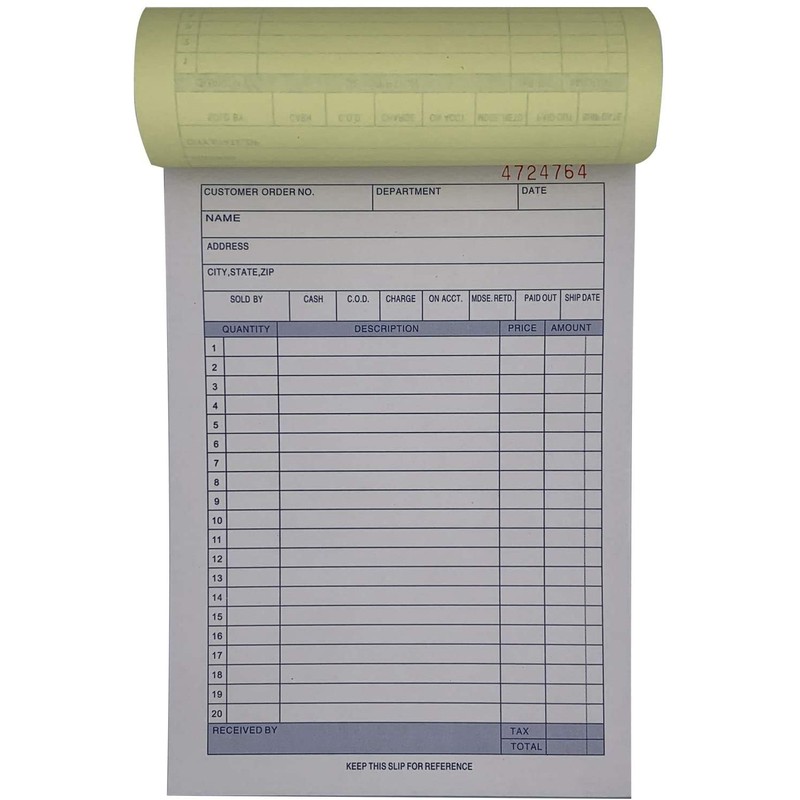 10 Pack Large Sales Order Book Receipt Invoice Duplicate Carbonless