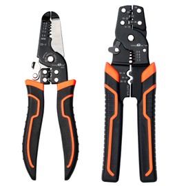 Wire Stripper Crimper Pliers Set for AWG 10-22, 2 PCs Wire Stripping Crimping Tool, Wire Strippers with Wire Cutter for Stripping Solid Wires, Crimping Terminal Wire Connector, Cutting Wires Cables