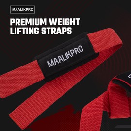 Weight lifting Straps – Gym Wrist Support Wraps for Powerlifting, Bodybuilding, CrossFit, Deadlifts, Bench Press, Strength Training – Anti Slip Lifting Wrist Straps Pair with Neoprene Padded for Men & Women (Red)