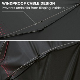 G4Free 46 Inch Windproof Foldable Travel Umbrellas Double Canopy with Strong Fiberglass Frame and Windproof Cable Auto Open & Close