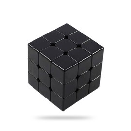 Blank Speed Cube 3X3X3，Stickless Cube， Easy Smooth Turning Professional 3X3X3 Speed Cube （White） (Black)