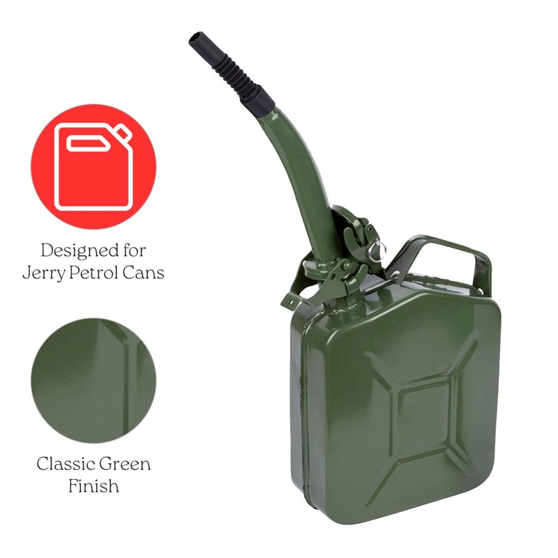 Steel Spout with Rubber Spout - Green Rigid Metal Design,