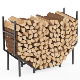 Ebeneze 3.2FT Firewood Rack Holder Outdoor Indoor, Heavy Duty Metal Log Holder Stand for Patio Porch, Stable Wood Holder Firewood Storage Fireplace Organizer