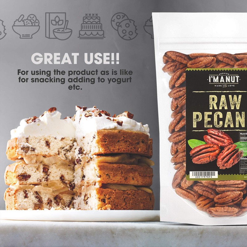 Raw Pecans Halves, 44oz (2.75 Pounds) Compares to Organic, NO