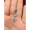 Belly Ring 14 Gauge Star Dangle Belly Button Ring Stainless
