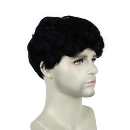 Lydell Short Curly Synthetic Wigs for Men Dark Brown