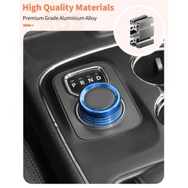 Summleaf Gear Shift Switch Knob Cover for Dodge RAM 2013-2017,for Dodge Durango 2014-2017,Gear Shift Adjust Control Switch Button Cover Ring Trim Interior Accessories Aluminium Alloy Blue
