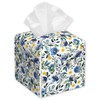 Blue Flower Blooming Tissue Box Cover Square,Tissue Box Holder with
