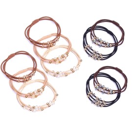 Hair Rubber Hair Accessory Hair Rubber Ring Rubber Stylish Adults Children Hair Ornaments Simple Rubber Band Hair Arrangement ins Popular, Cute, Stylish (P0344 Beads Style (10 Pieces)
