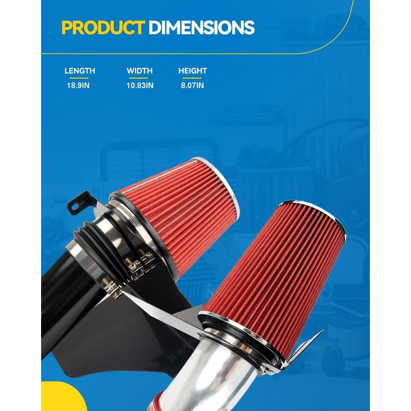 PHILTOP Cold Air Intake Red Tube Compatible With Mazda RX8