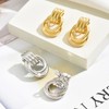 Clip On Earrings for Women Chunky Gold Silver Knot Stud