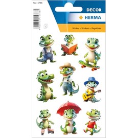 HERMA Crocodile Sticker, Animal Sticker for Children and Toddlers, Children's Stickers with Crocodile Motif for Sticker Album Scrapbook Photo Album Gift Birthday Decoration Letters Crafts