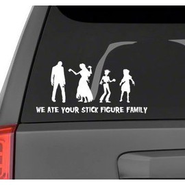 We Ate Your Stick Figure Family' Zombie Vinyl Decal Sticker- Die Cut Decal Bumper Sticker for Windows, Cars, Trucks, Laptops, Etc.