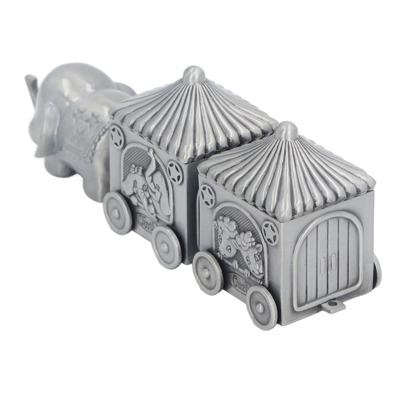 Baby Teeth Organizer Elephant Carriage Keepsake Box Metal Collection Container