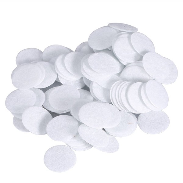 100 pieces New Cotton Filter Round Filter Pads Environmentally Friendly Face Clean Filter for Blackheads/Skin Beauty Machine – White (10 mm) 15mm